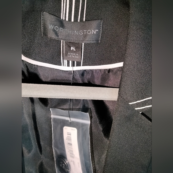 Worthington (Size Lp) Black & White 1-Button Lined LS Blazer Jacket (NEW-NWT) - Picture 2 of 10